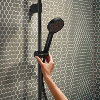Coloana de dus, Hansgrohe Activera Q, cu 2 tipuri de jet, baterie cu termostat, negru mat, 28649670 - 3