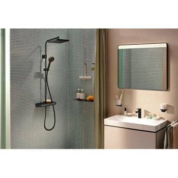 Coloana de dus, Hansgrohe Activera Q, cu 2 tipuri de jet, baterie cu termostat, negru mat, 28649670 - 2