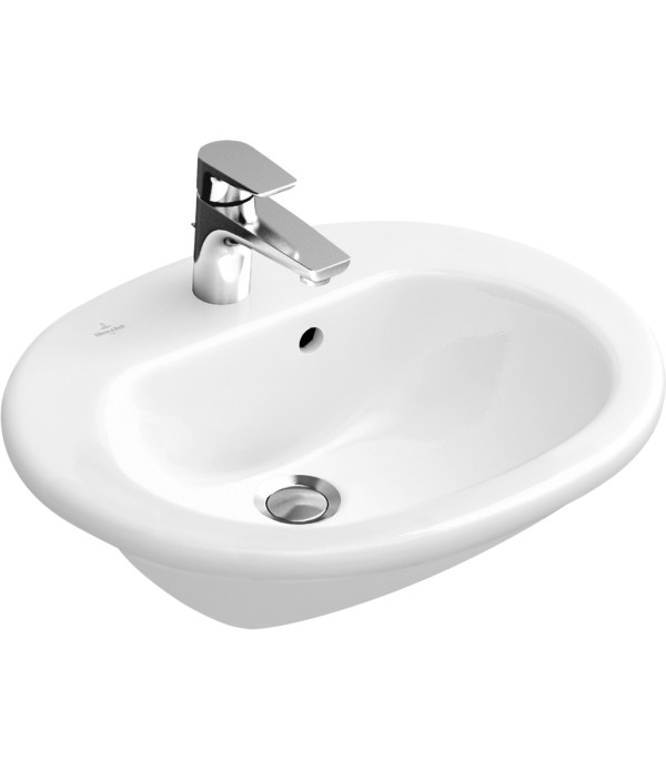 Semi-recessed washbasin Oval O.novo, 416055, 550 x 450 mm