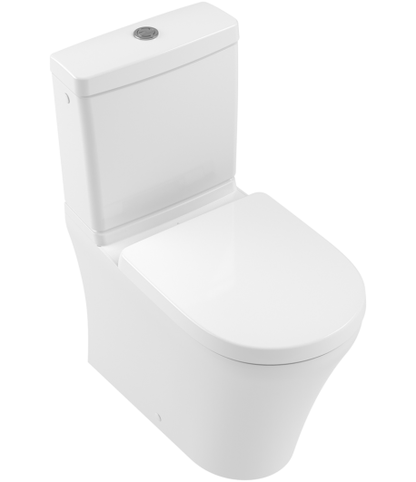 Washdown toilet for close-coupled toilet-suite, rimless Oval O.novo, 4625R0, 360 x 610 mm