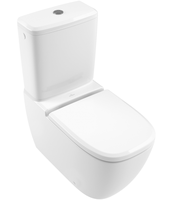 Washdown toilet for close-coupled toilet-suite, rimless Rectangle Antheus, 5616R0, 375 x 700 mm
