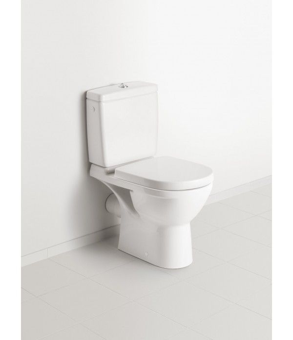 Washdown toilet for close-coupled toilet-suite, rimless Compact Oval O.novo, 5689R0, 360 x 605 mm