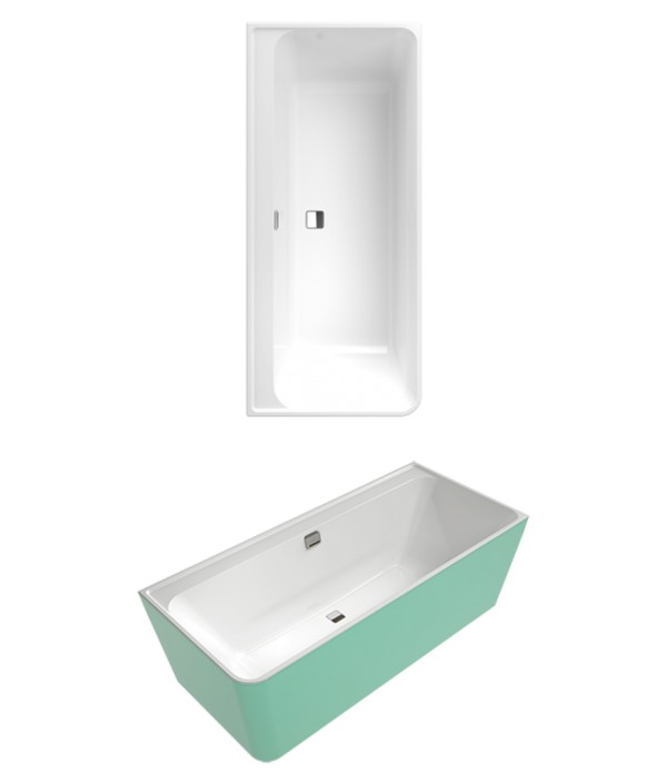 Bath Back-to-wall bath, right-hand model Collaro, UBA180COR9CRBCVD, 1800 x 800 mm