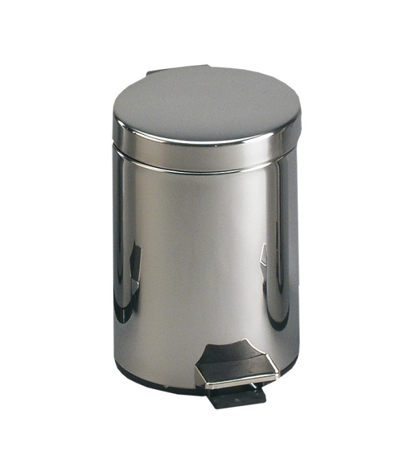 Coș de gunoi din oțel inox cu recipient plastic, volum 5 l, Ø 205x290 mm, finisaj polisat