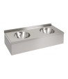 Lavoar dublu  din oțel inox fără găuri pentru baterii, cu mască