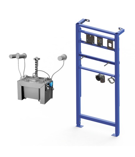 Set de 3 dozatoare de săpun lichid din oțel inox cu senzor, rezervor central volum 6 l, cadru SLR 24 inclus, 230 V AC