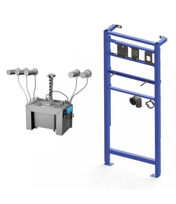 Set de 5 dozatoare de săpun lichid din oțel inox cu senzor, rezervor central volum 6 l, cadru SLR 24 inclus, 230 V AC