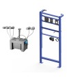 Set de 5 dozatoare de săpun lichid din oțel inox cu senzor, rezervor central volum 6 l, cadru SLR 24 inclus, 230 V AC