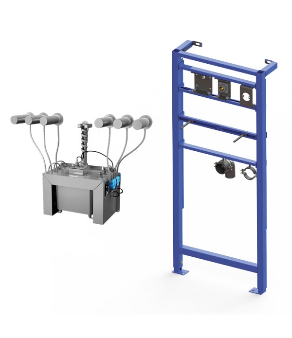 Set de 6 dozatoare de săpun lichid din oțel inox cu senzor, rezervor central volum 6 l, cadru SLR 24 inclus, 230 V AC