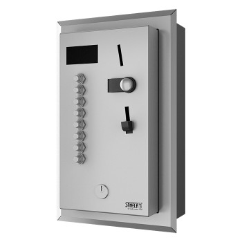 Unitate de duș cu monezi încastrată sau token de la 4 pâna la 12 dușuri, 24 V DC, alegerea dușului de utilizator, control intera