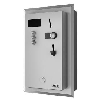 Unitate de duș încastrat cu monezi sau token pâna la 3 dușuri, 24 V DC, alegerea dușului de utilizator, control interactiv